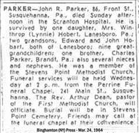 Parker, John R.(Obituary)